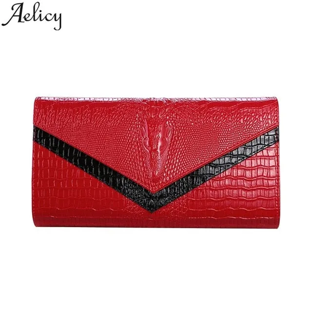 Fashion Women Alligator Crocodile  Long Wallet