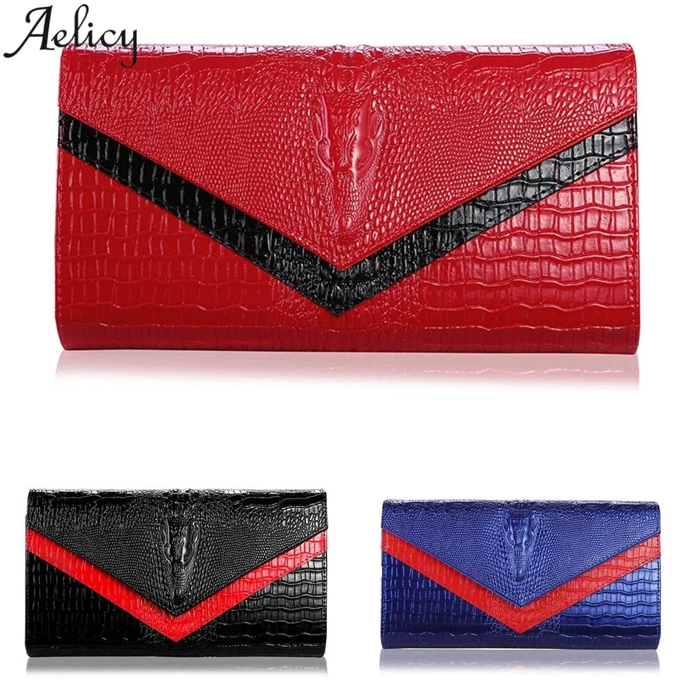 Fashion Women Alligator Crocodile  Long Wallet