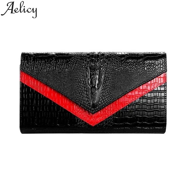 Fashion Women Alligator Crocodile  Long Wallet