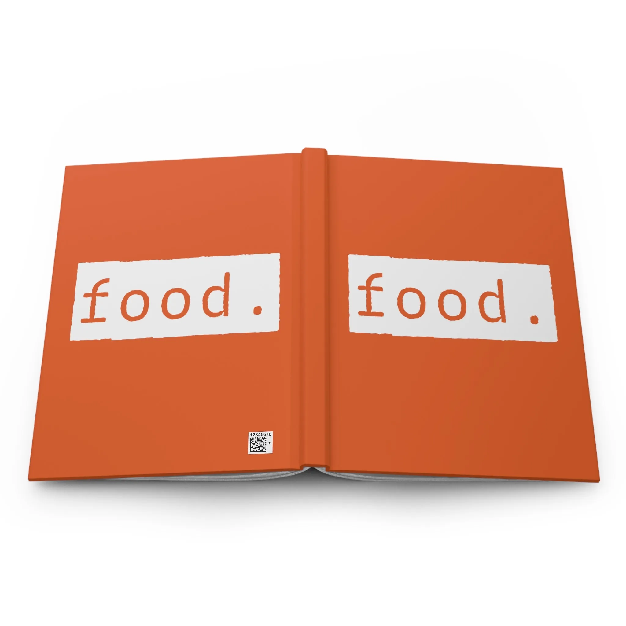 Food Orange Matte Hardcover Journal | Blank Book for Recipes and Meal Tracking | Lined Notebook Diary Log