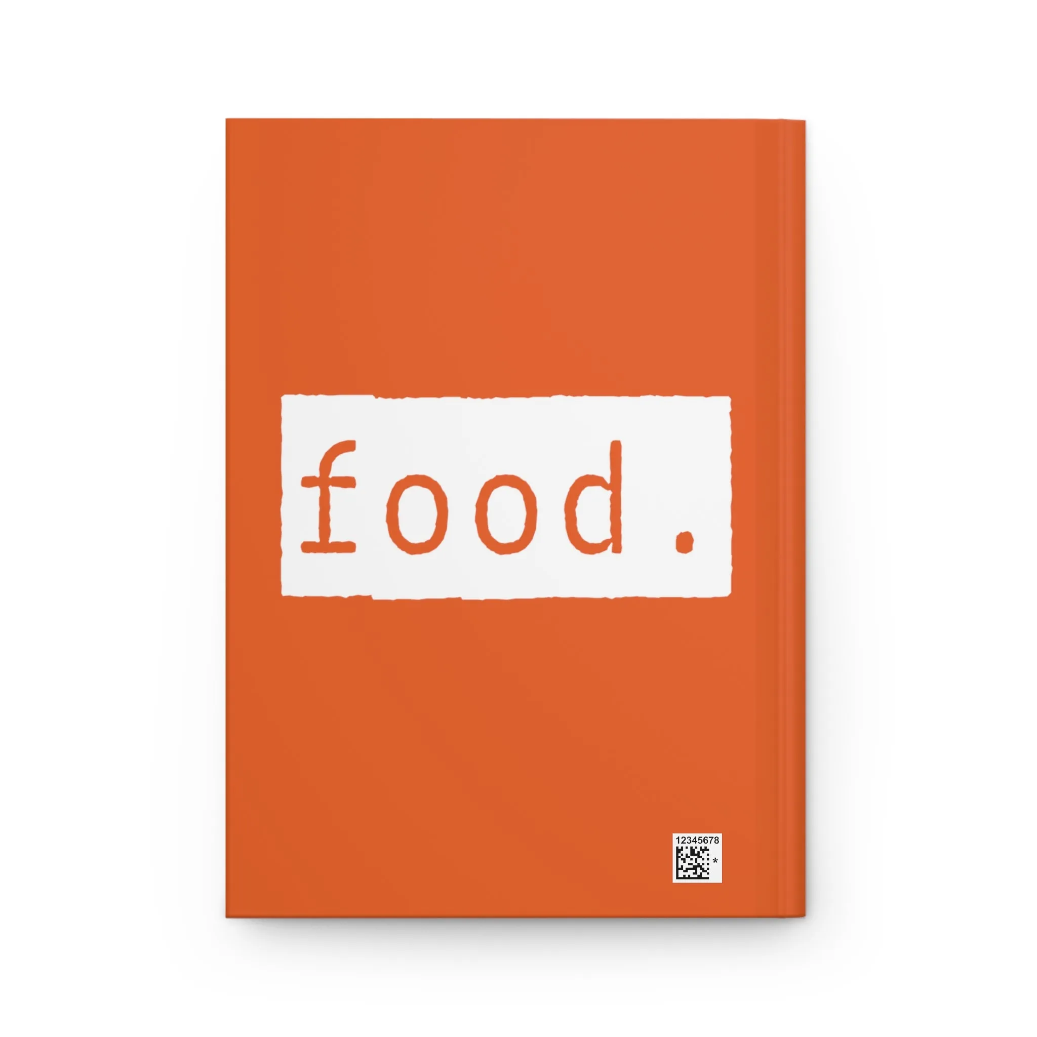 Food Orange Matte Hardcover Journal | Blank Book for Recipes and Meal Tracking | Lined Notebook Diary Log