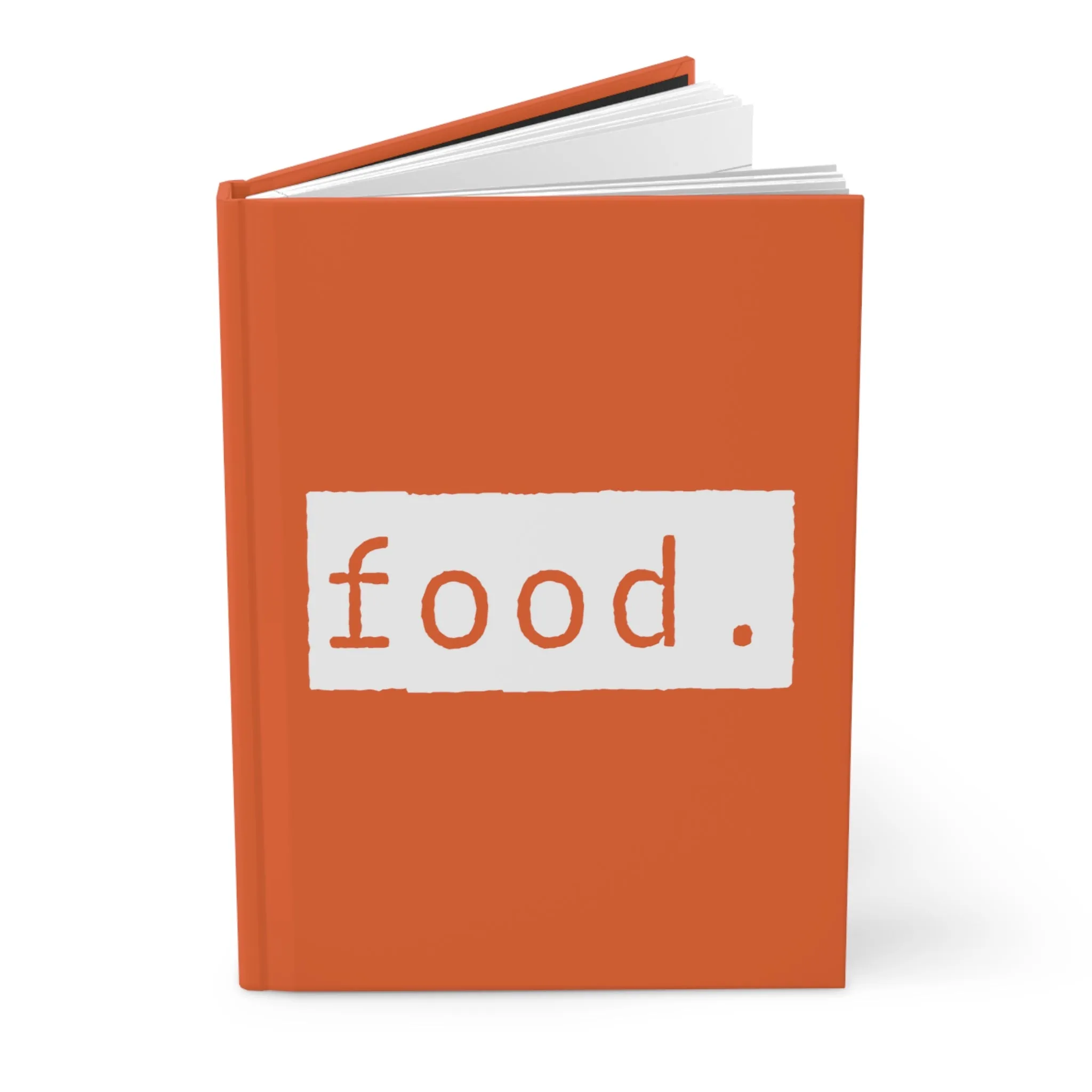 Food Orange Matte Hardcover Journal | Blank Book for Recipes and Meal Tracking | Lined Notebook Diary Log