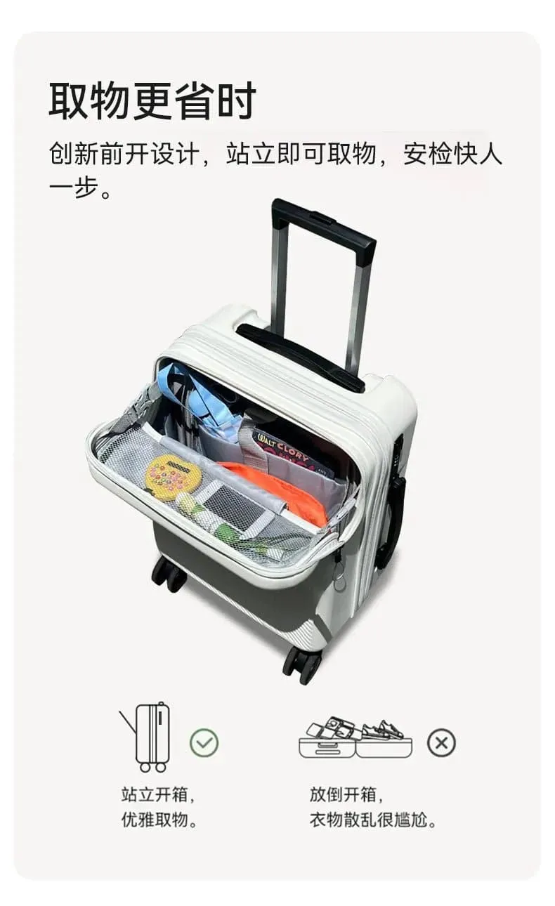 Front Open Suitcase - 55cm Height, Spinner Caster, 4.0kg Weight - kmikli 1685