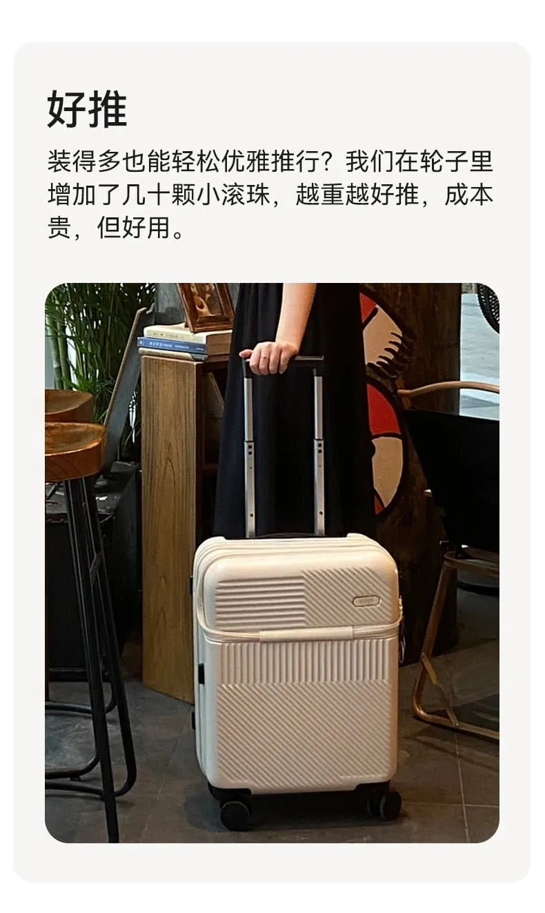 Front Open Suitcase - 55cm Height, Spinner Caster, 4.0kg Weight - kmikli 1685