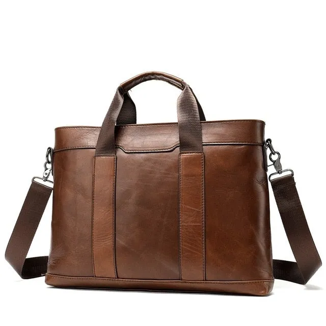 Genuine Leather Laptop Briefcase Bags for Men