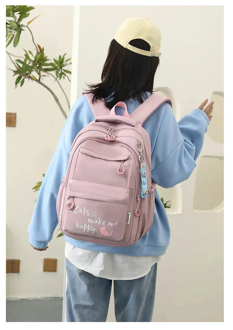 Girl School Bag Backpack Back Pack For Teenager Children Pink Schoolbag Primary High School Bagpack Class Teens Child Kids