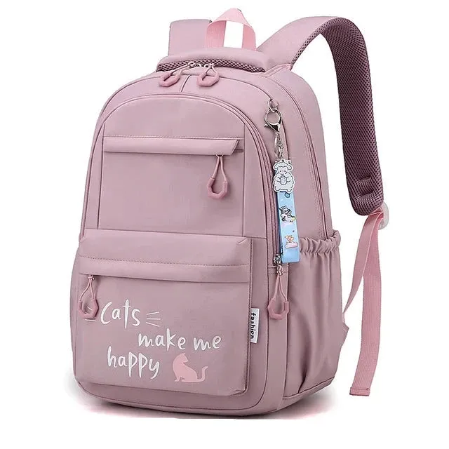 Girl School Bag Backpack Back Pack For Teenager Children Pink Schoolbag Primary High School Bagpack Class Teens Child Kids