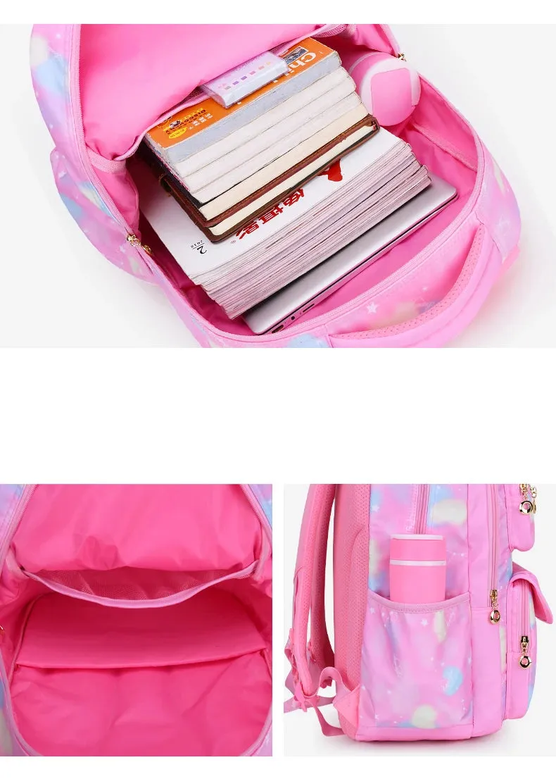 Girl School Bag Backpack Back Pack For Teenager Children Pink Schoolbag Primary High School Bagpack Class Teens Child Kids