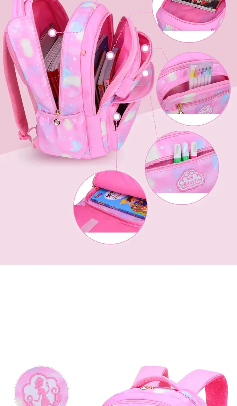 Girl School Bag Backpack Back Pack For Teenager Children Pink Schoolbag Primary High School Bagpack Class Teens Child Kids