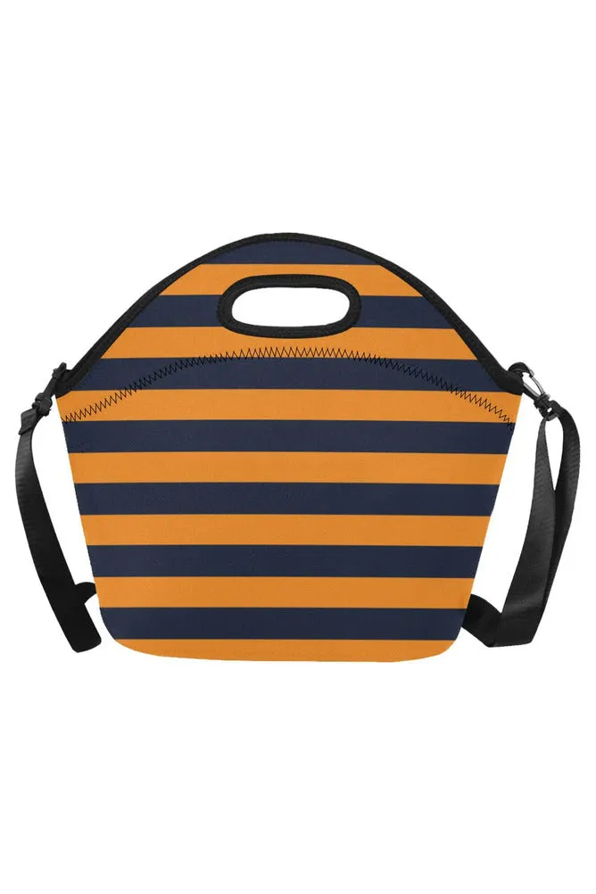 gold blue Neoprene Lunch Bag/Large (Model 1669)