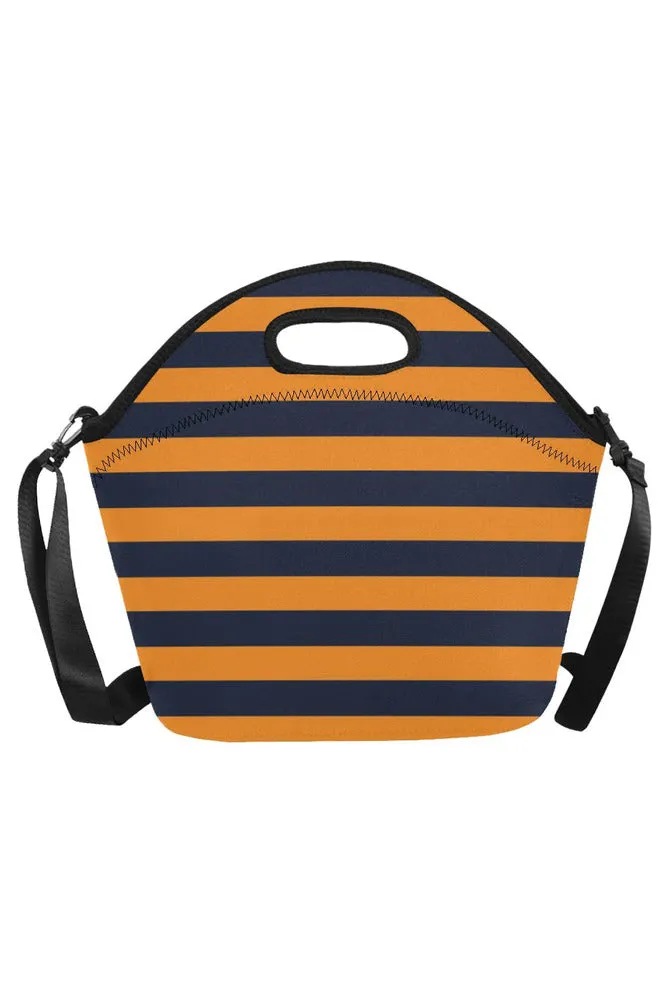 gold blue Neoprene Lunch Bag/Large (Model 1669)