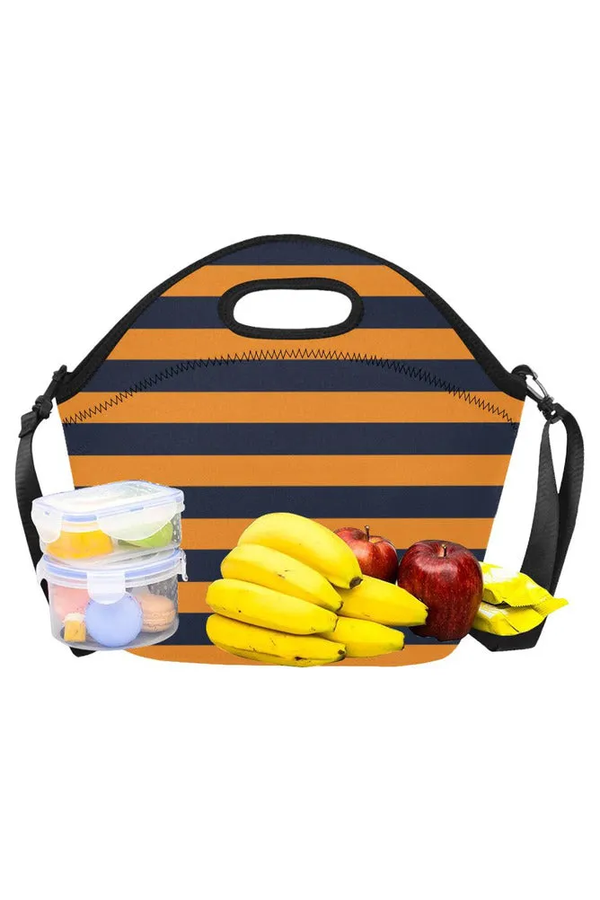 gold blue Neoprene Lunch Bag/Large (Model 1669)