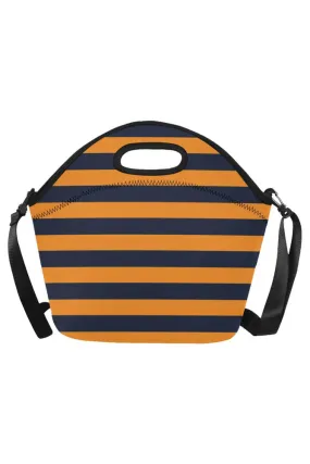 gold blue Neoprene Lunch Bag/Large (Model 1669)