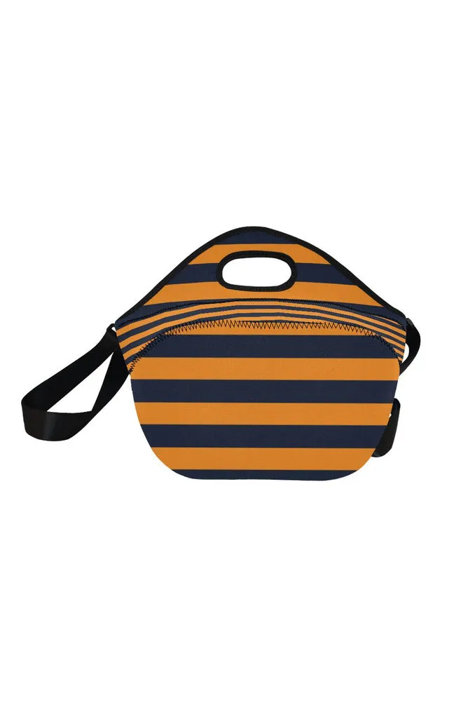 gold blue Neoprene Lunch Bag/Large (Model 1669)