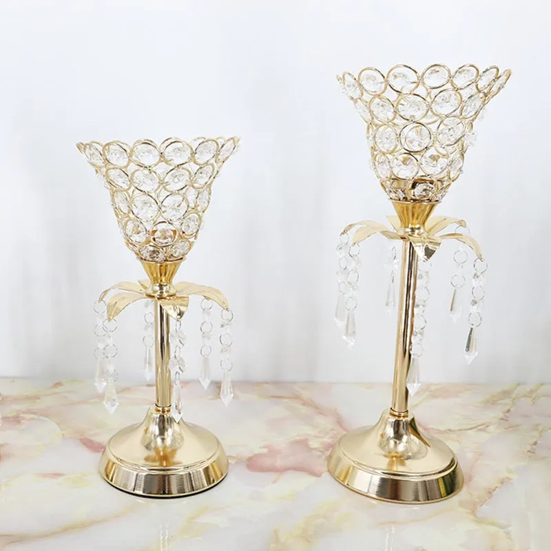 Gold Crystal Candlestick Can Be Used As Table Wedding Centerpieces At Birthday Party And Wedding Decoration