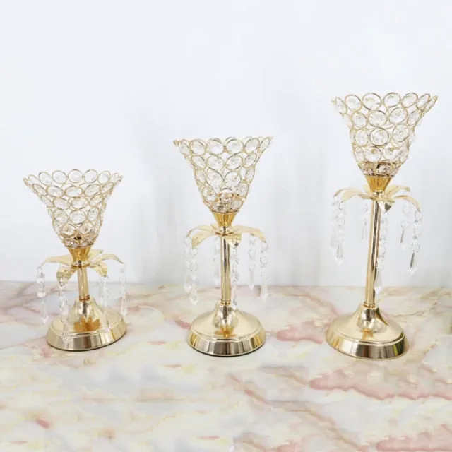 Gold Crystal Candlestick Can Be Used As Table Wedding Centerpieces At Birthday Party And Wedding Decoration