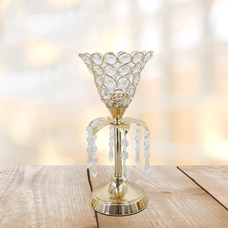 Gold Crystal Candlestick Can Be Used As Table Wedding Centerpieces At Birthday Party And Wedding Decoration