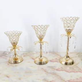 Gold Crystal Candlestick Can Be Used As Table Wedding Centerpieces At Birthday Party And Wedding Decoration