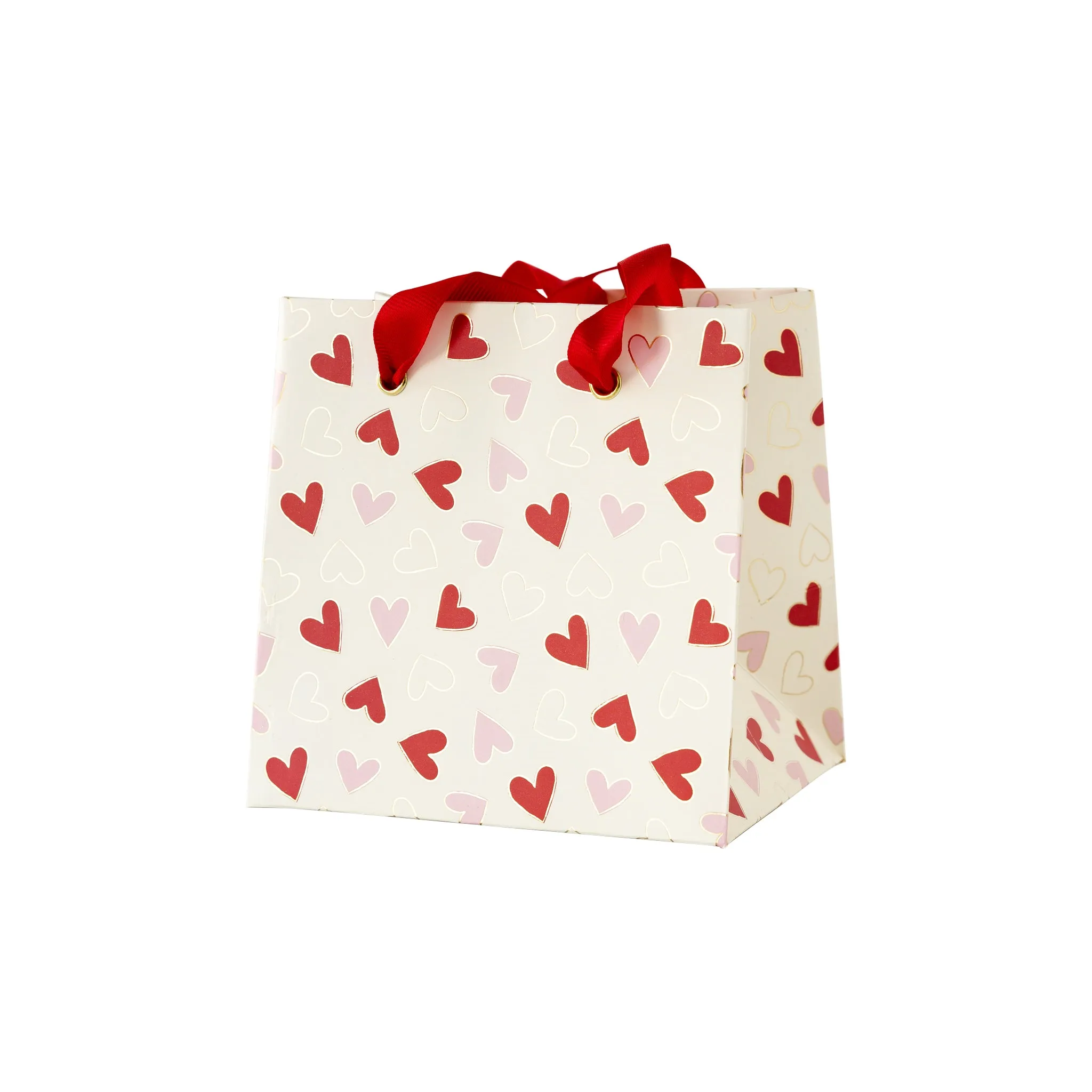 Gold Outline Hearts Gift Bag Set