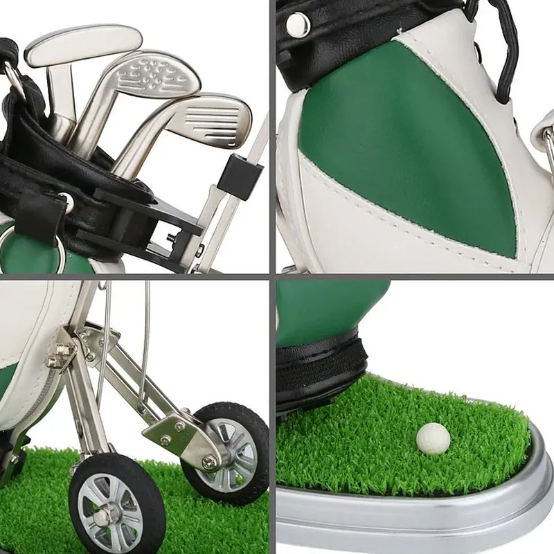 Golf enthusiast memorabilia and desk decor