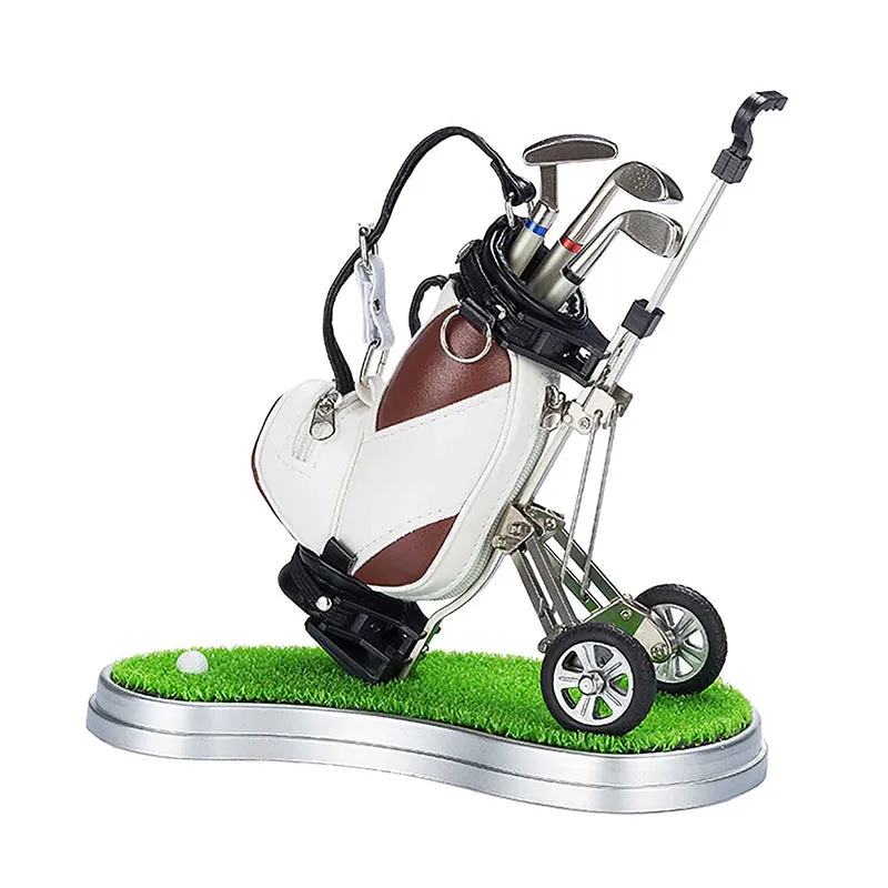 Golf enthusiast memorabilia and desk decor