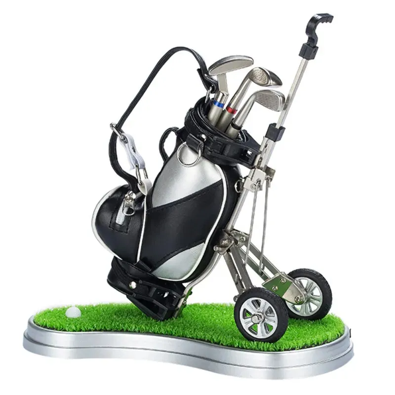 Golf enthusiast memorabilia and desk decor