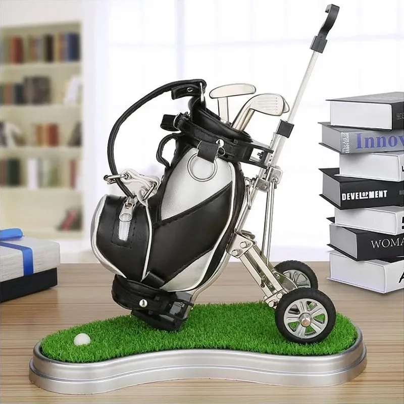 Golf enthusiast memorabilia and desk decor