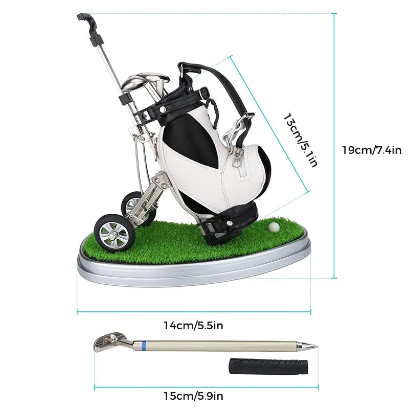 Golf enthusiast memorabilia and desk decor