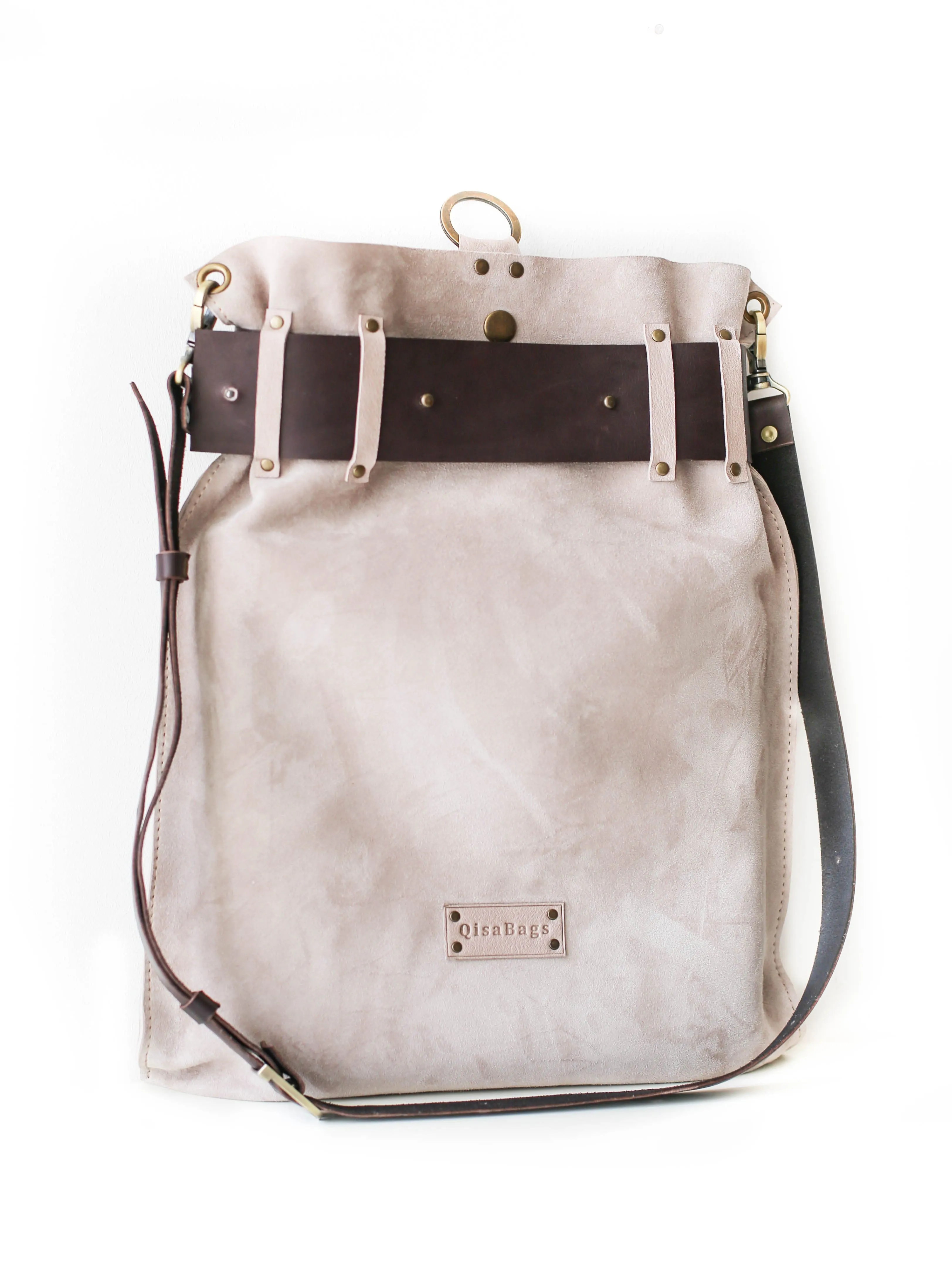 Gray Designer Backpack Purse (dual color)