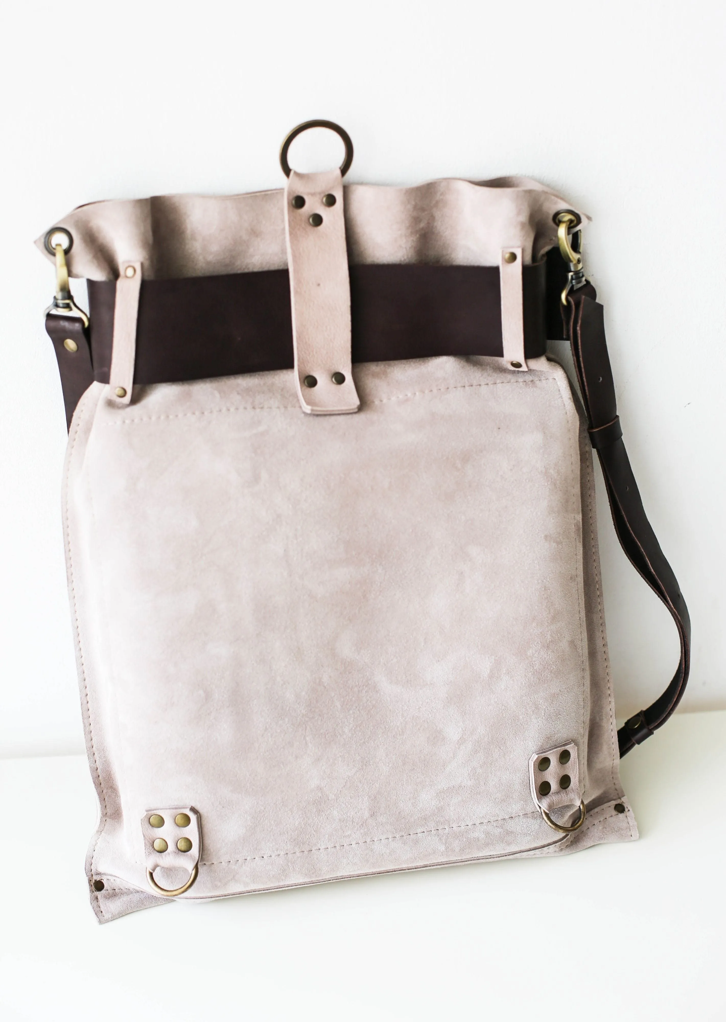 Gray Designer Backpack Purse (dual color)