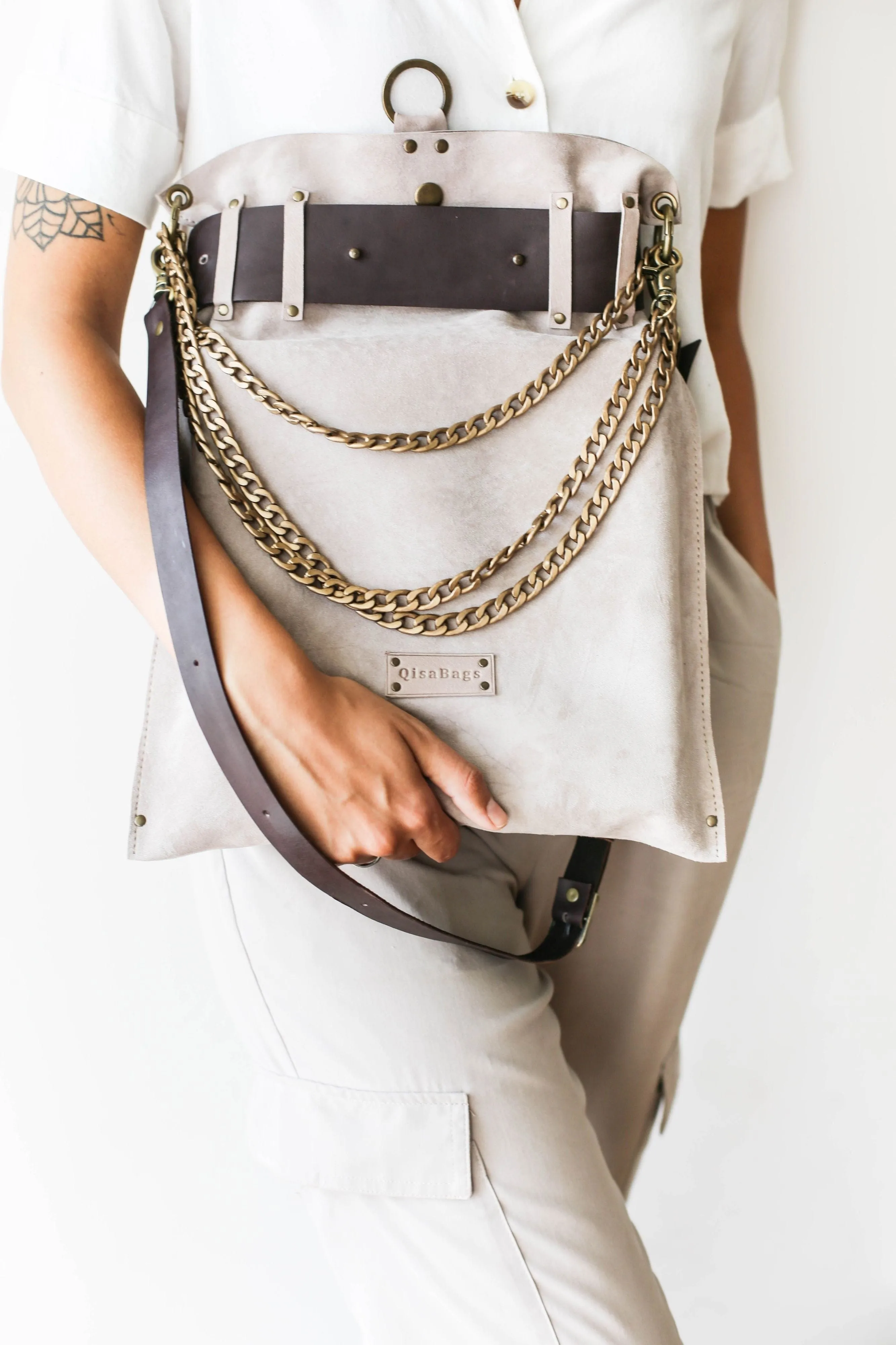 Gray Designer Backpack Purse (dual color)