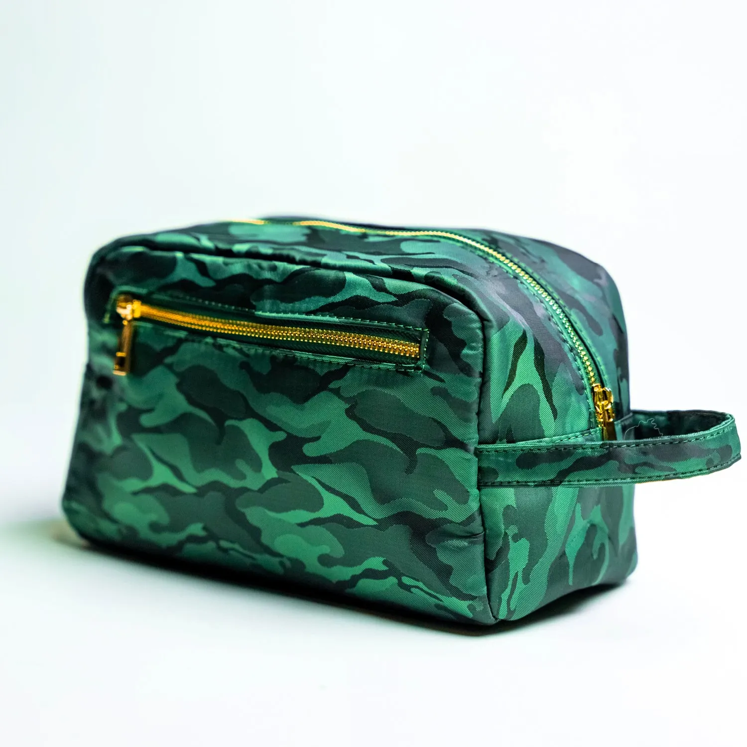 Green Camo Nylon Toiletry Bag