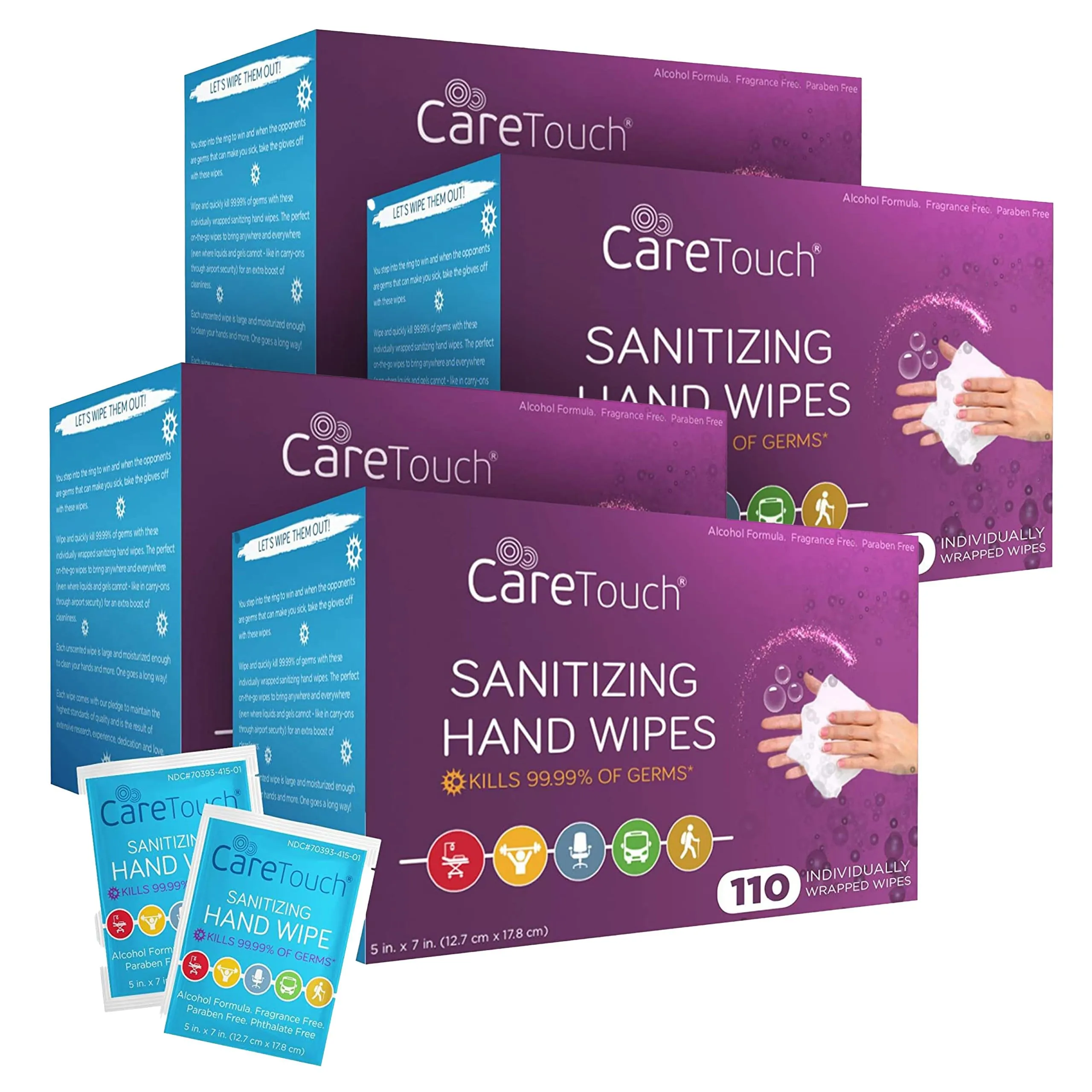 Hand Sanitizer Wipes  440 Individually Wrapped Packets