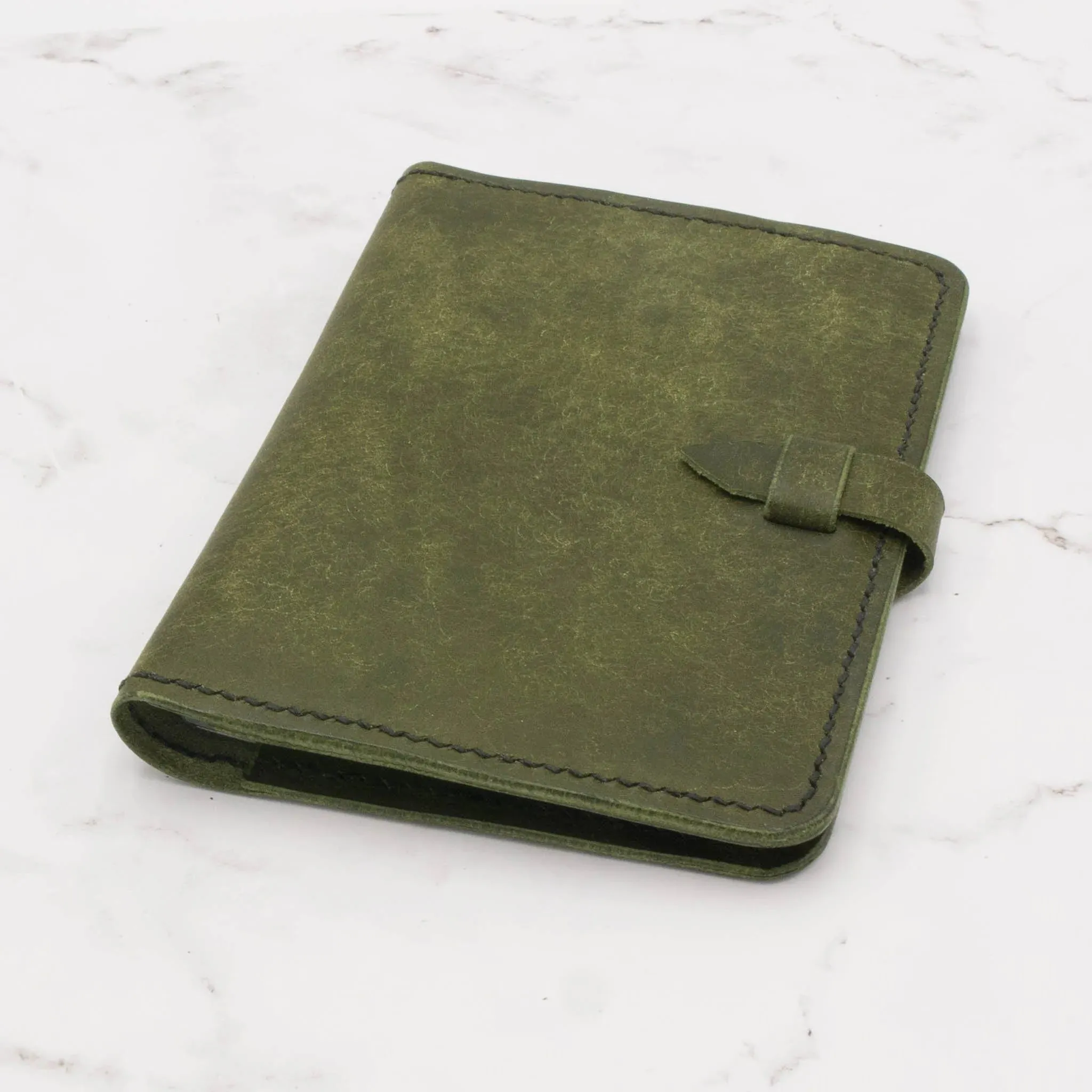 Handcrafted Leather Passport Cover  - Olive Green