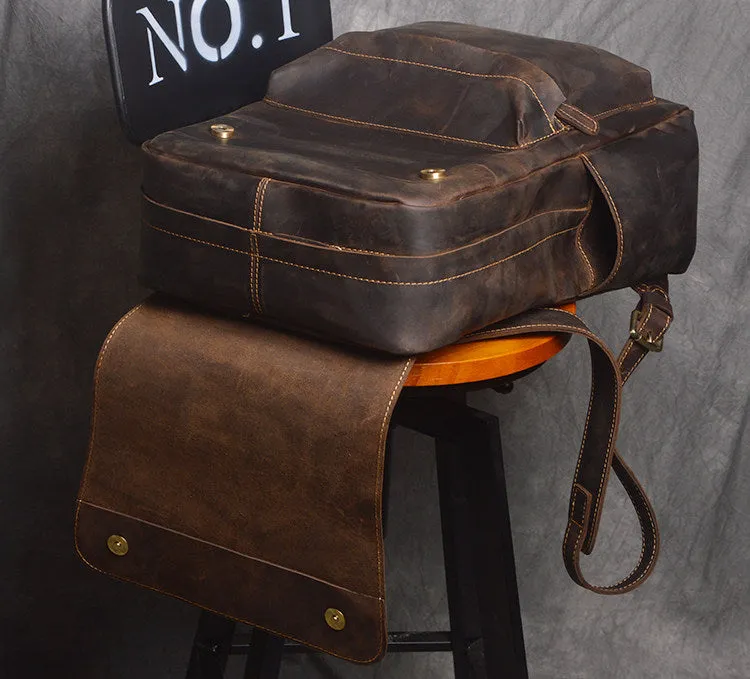 Handmade Leather Backpack School Backpack Travel Backpack Laptop Bag NZ11