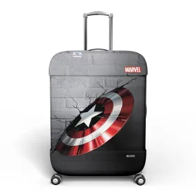 Heart Home Marvel Captain America Shield Luggage Cover|Polyester Travel Suitcase Cover|Washable|Stretchable Suitcase Protector|18-22 Inch|Small (Gray)