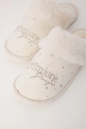 Hermione ivory house slippers