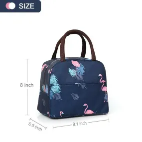 Insulated Lunch Bag with Handle for Travel / office (Random color, Single piece)