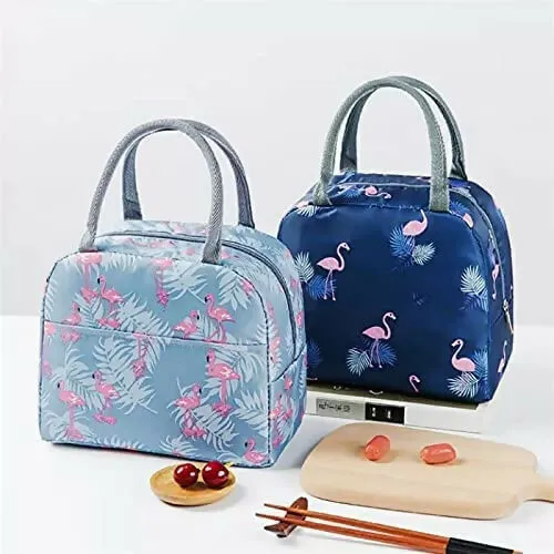 Insulated Lunch Bag with Handle for Travel / office (Random color, Single piece)