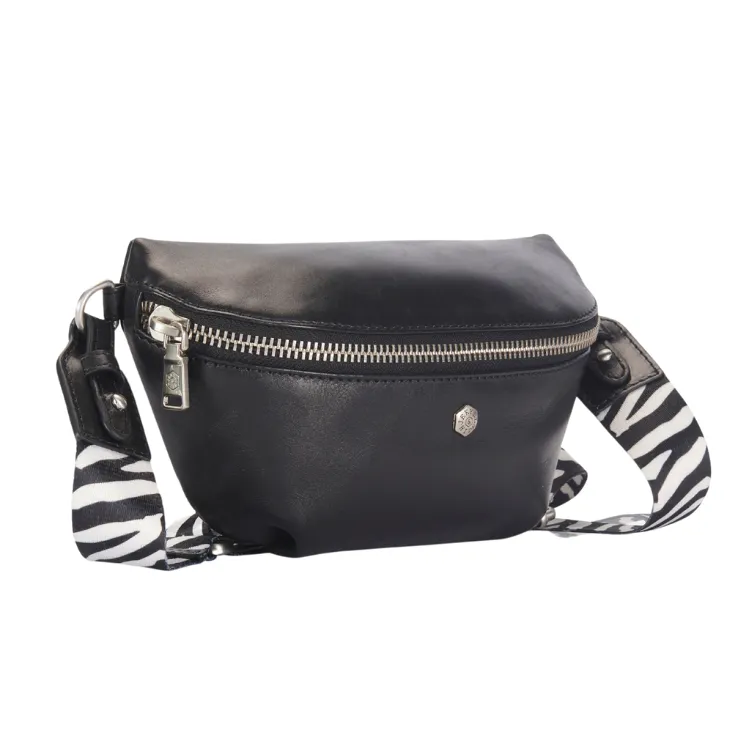 Jekyll & Hide Osaka Slim Ladies Leather Waist Bag - Black