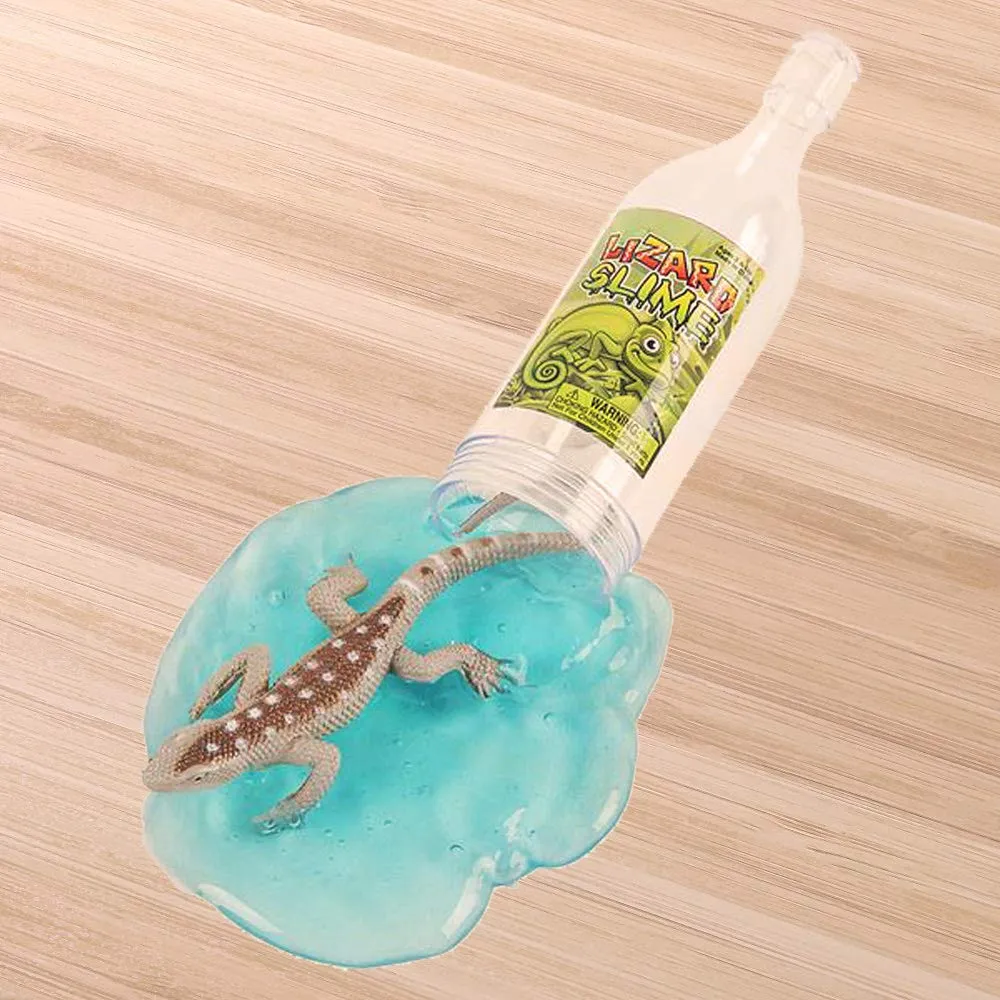 Kicko Lizard Slime - 6 Pack - Colored, Gooey Slimes with a Lizard Figurine Inside a Bottle