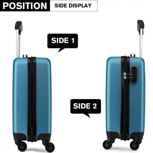 Kono 19 Inch Navy ABS Hard Shell Carry-On Luggage - 4 Wheel Spinner Suitcase