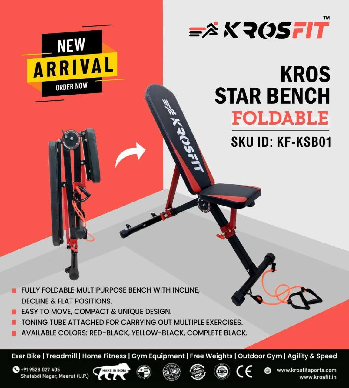 Kros Star Bench Foldable | GYM | KIBI Sports