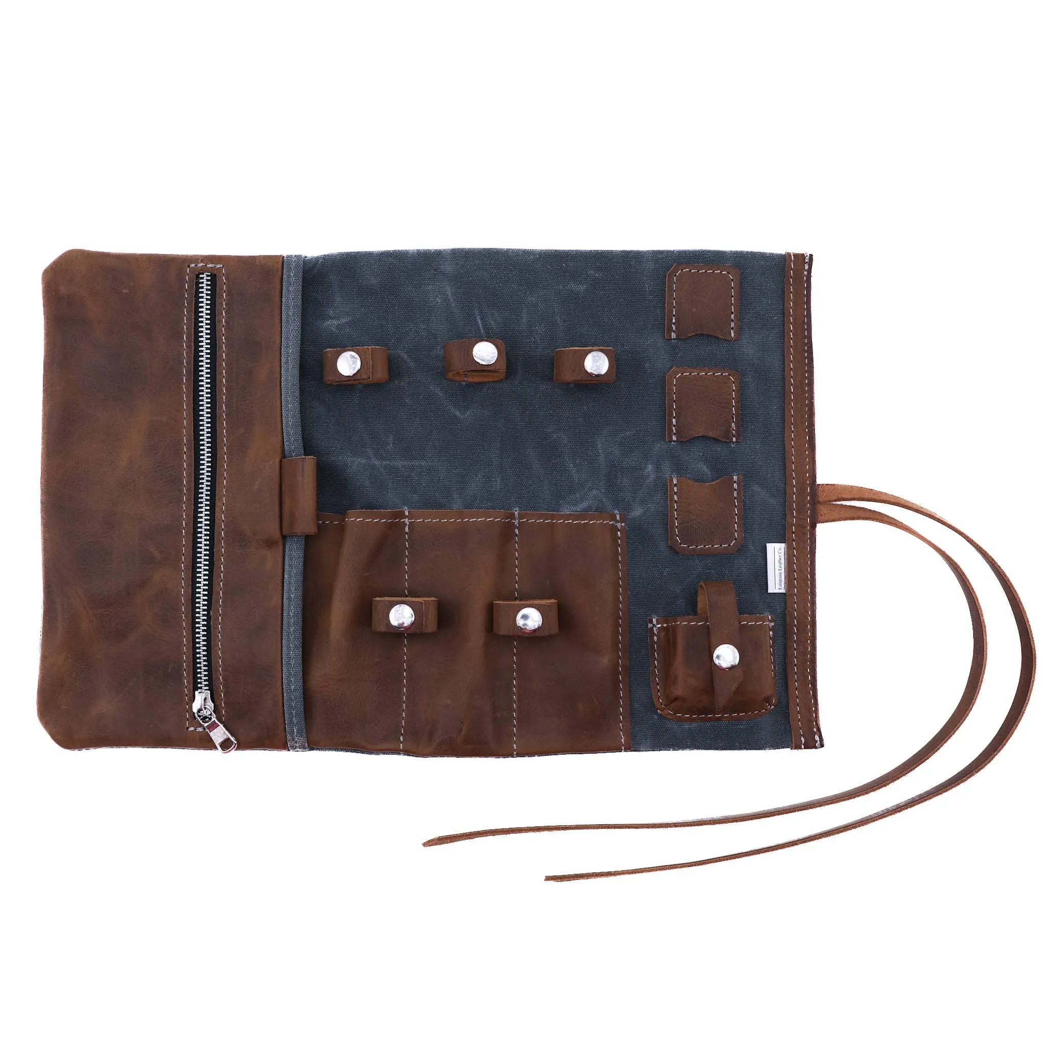 Leather and Canvas Tech Roll by Lifetime Leather Co