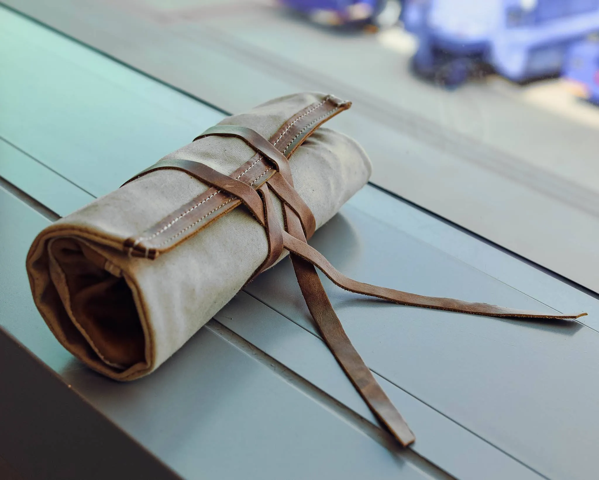 Leather and Canvas Tech Roll by Lifetime Leather Co