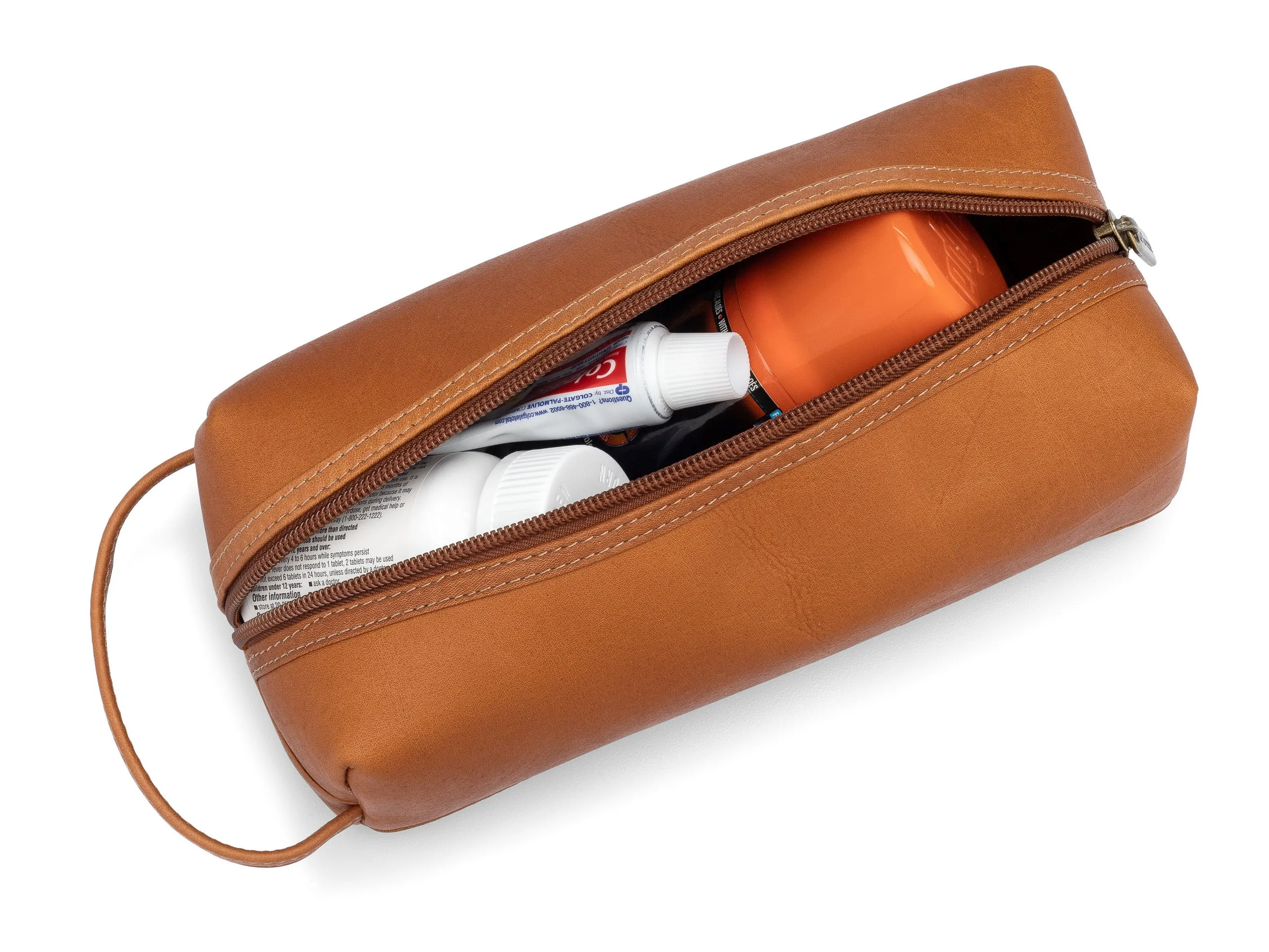 Leather Jet Set Toiletry Bag