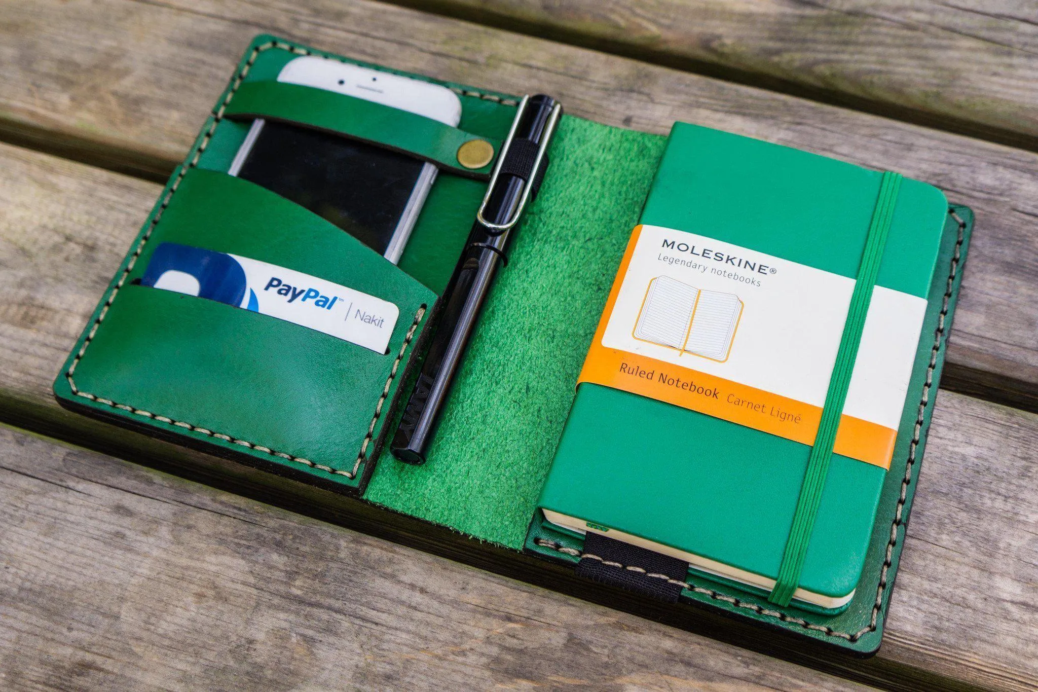 Leather Leuchtturm1917 A6 Notebook Cover - Green