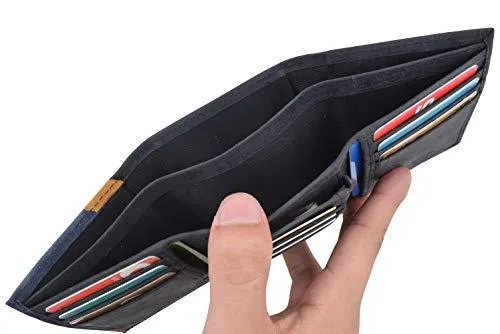 Leather Trifold RFID Blocking Wallet For Men With Flip Out ID Holder by Cazoro RFID611296