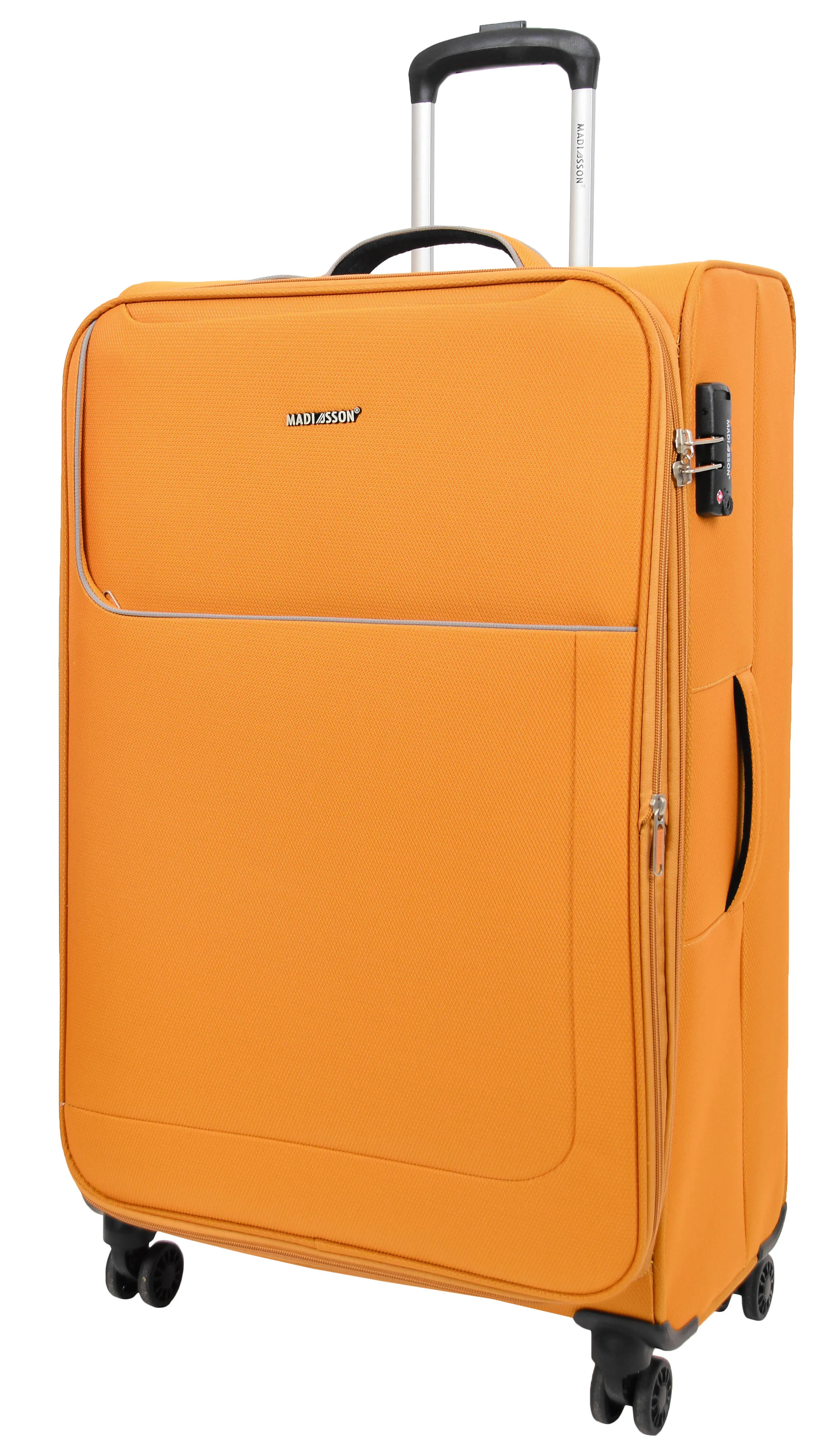 Lightweight 4 Wheels Soft Luggage Expandable TSA Lock Mercury Yellow