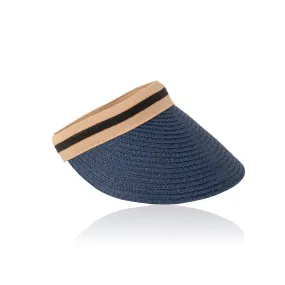 Lula Raffia Visor - Navy